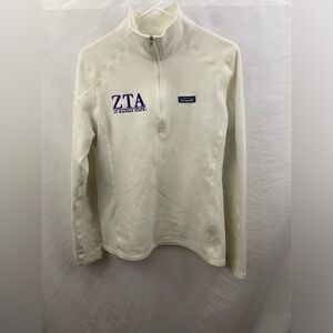 Kansas State Patagonia Womens ZTA Sorority Pullover Size Large White KSU Wildcat